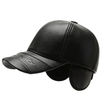 Gorro de Cuero PU Impermeable para Hombre Adulto Mayor - Protección Invernal - Image 3