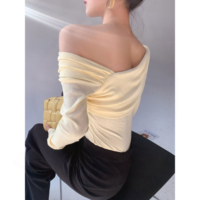 Blusa Asimétrica Ajustada de Otoño - Diseño Irregular Minimalista - Image 8