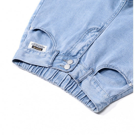 Pantalón Harem Cintura Alta Recto Nueve Puntos Seda Helada para Mujer - Image 7