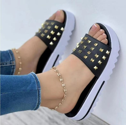 Sandalias Cuña Verano para Mujer con Tachuelas - Image 10