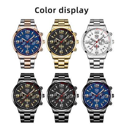 Reloj de Cuarzo para Hombre con Banda de Acero y Calendario Luminoso - Image 22
