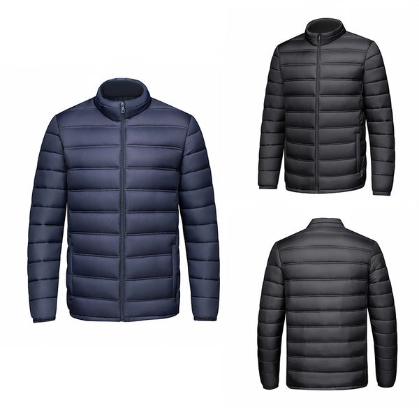 Chaqueta Acolchada de Algodón con Cuello Alto y Cierre