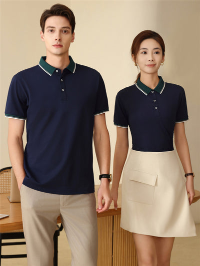 Polo Elástico de Algodón con Combinación de Colores - Image 35