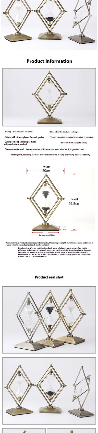 Reloj de Arena Decorativo con Estructura Metálica - Image 8
