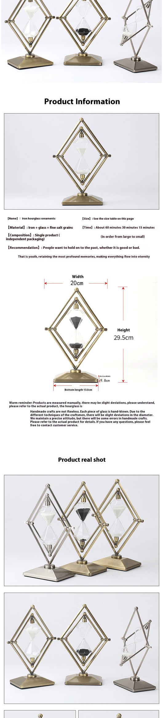 Reloj de Arena Decorativo con Estructura Metálica - Image 8