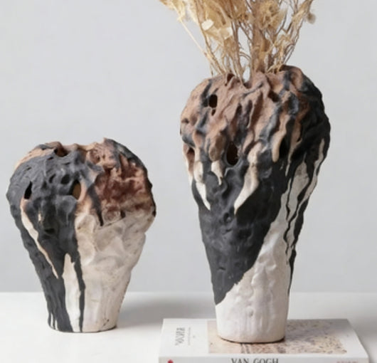 Jarrón de Arte Cerámica Estilo Wabi-sabi Clásico Chino Contemporáneo - Image 4