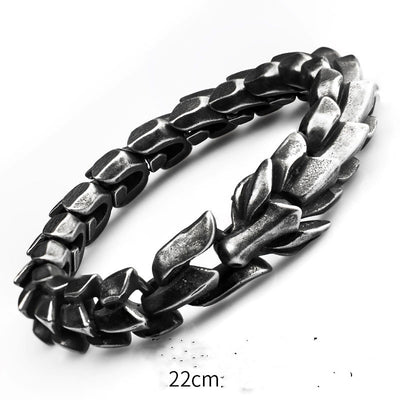 Pulsera de Acero Titanio Estilo Retro Americano Eslabón Ancho - Image 3