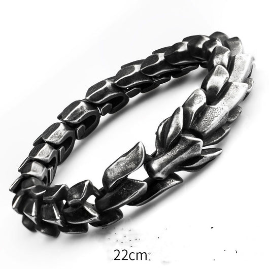 Pulsera de Acero Titanio Estilo Retro Americano Eslabón Ancho - Image 3