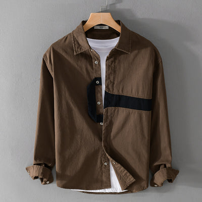 Camisa Estampada de Manga Larga Hombre Corte Relajado - Image 7