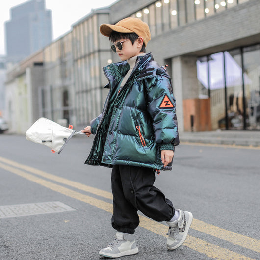 Abrigo de Plumón de Pato Blanco Estilo Occidental para Niños Grandes - Image 10