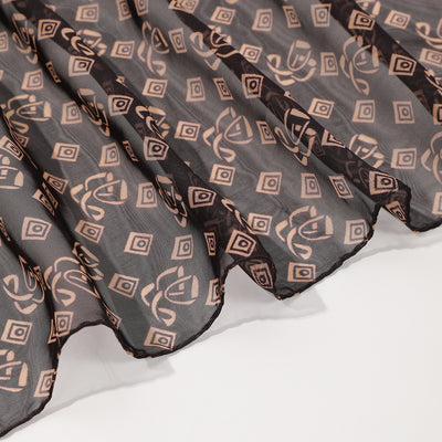 Pañoleta Vintage Francesa Casual Ejecutiva - Marrón Café con Diseño Geométrico - Image 11