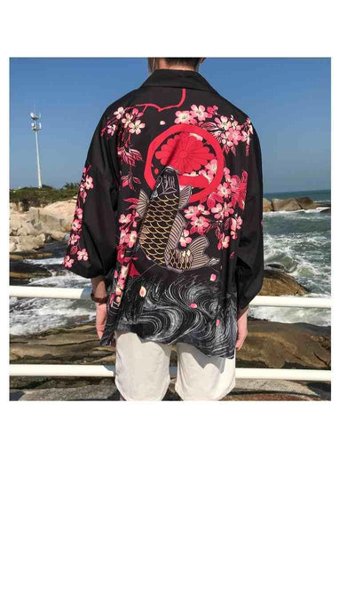 Cardigan Suelto de Protección Solar con Mangas 3/4 para Hombre - Image 11