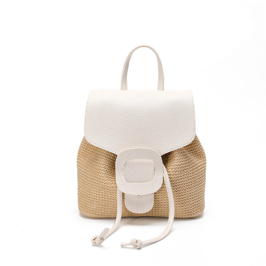 Mochila de Viaje Compacta para Mujer - Bolso Tejido de Paja - Image 12