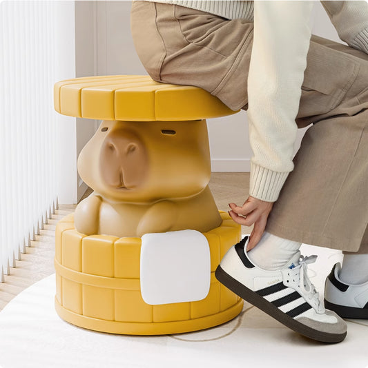Taburete Zapatero Decorativo con Diseño Capibara Adorable - Image 2