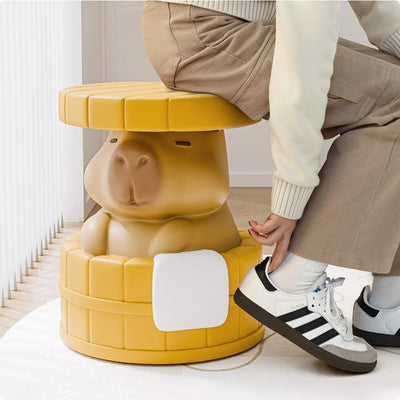 Taburete Zapatero Decorativo con Diseño Capibara Adorable - Image 2
