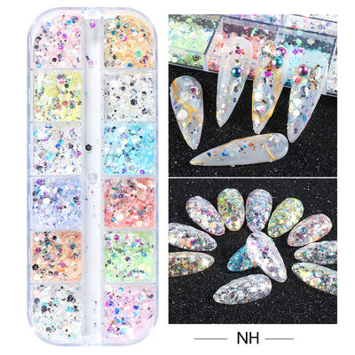 Lentejuelas para Uñas Diseño Hada Mariposa Irregular Efecto Hielo - Image 2
