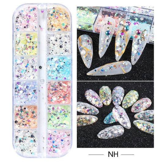 Lentejuelas para Uñas Diseño Hada Mariposa Irregular Efecto Hielo - Image 2