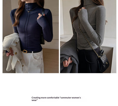 Blusa de Cuello Tortuga Manga Larga Versátil para Mujer - Image 13