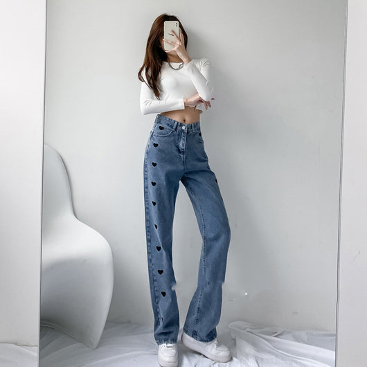 Pantalones Vaqueros Blancos de Cintura Alta y Pierna Ancha Estilo Hong Kong - Image 14