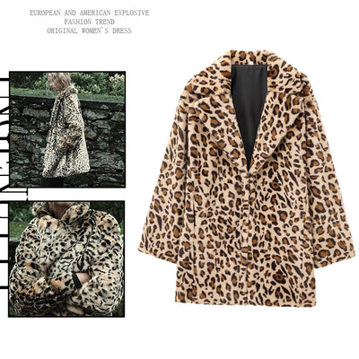 Abrigo Leopardo Efecto Pelaje Sintético Largo Medio - Image 12