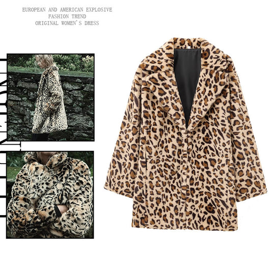 Abrigo Leopardo Efecto Pelaje Sintético Largo Medio - Image 12