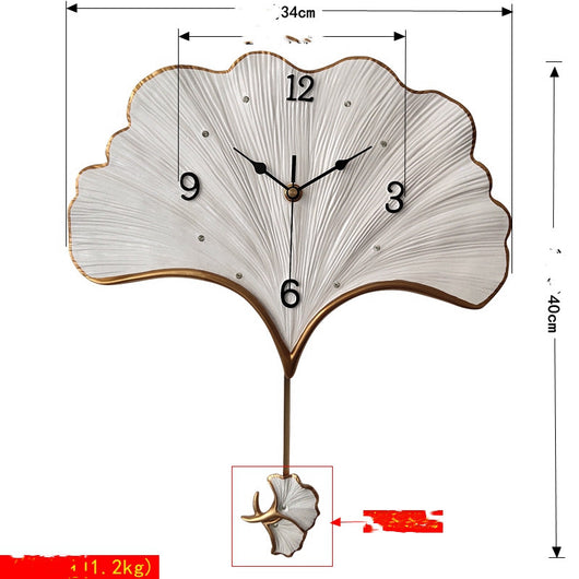 Reloj de Pared Péndulo Hoja de Ginkgo Elegante - Image 10