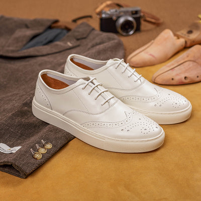 Zapatos de Verano para Hombre en Cuero Bovino con Tallado Broch Transpirable - Image 7