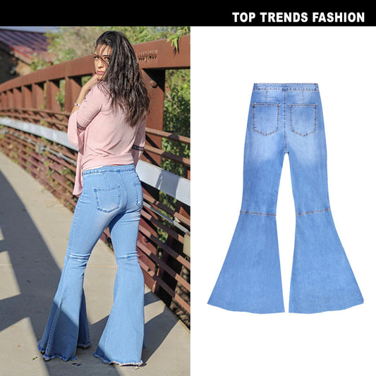 Pantalones Denim Acampanados de Pierna Ancha - Image 2