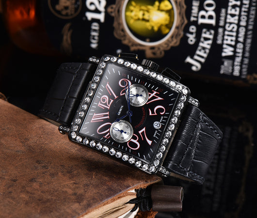 Reloj de Cuarzo Cuadrado para Hombre con Broche de 5 Pasadores - Image 8