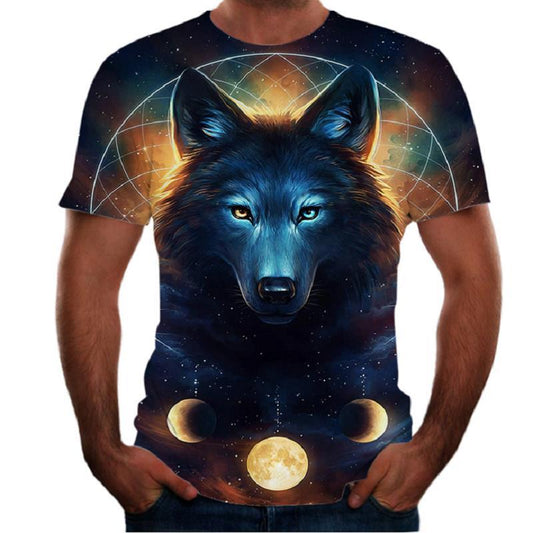 Camiseta Estampado Animal 3D para Hombre - Manga Corta