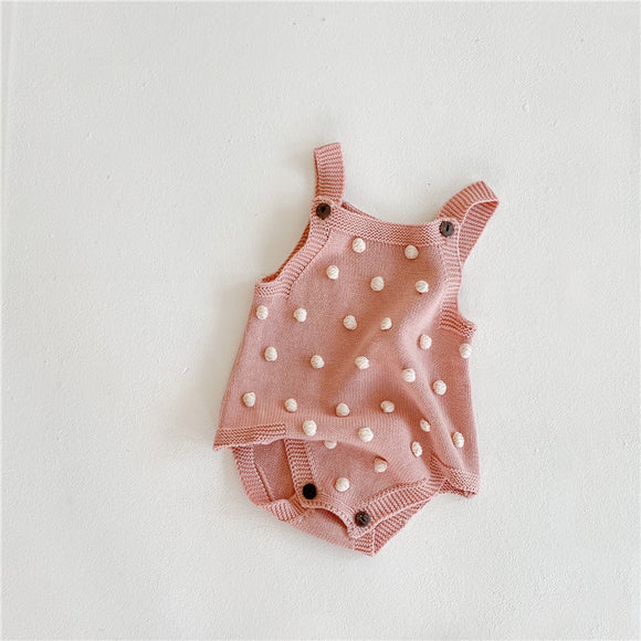Mono de Gateo Tejido en Algodón con Diseño Siamés para Bebé