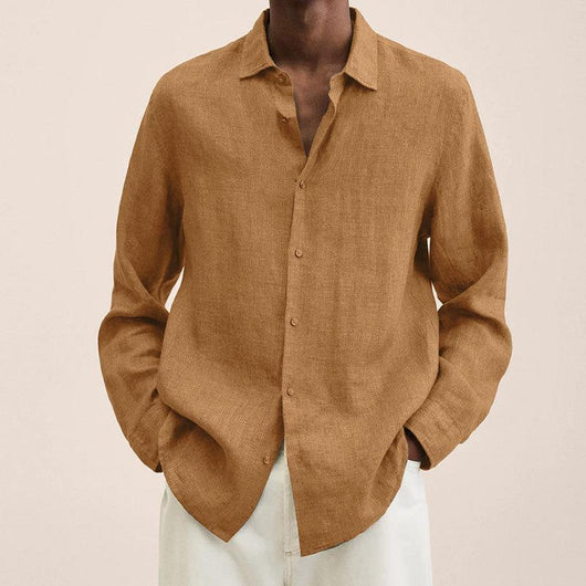 Camisa Cardigan Holgada con Solapa para Hombre - Botones Frontales - Image 4