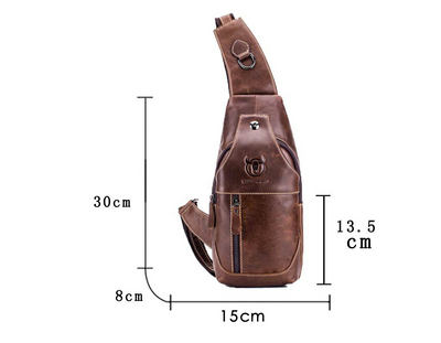 Bolsa de Pecho de Cuero para Hombre - Bandolera Crossbody - Image 9