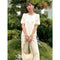 Blusa Elegante de Manga Globo Rejuvenecedora para Mujer