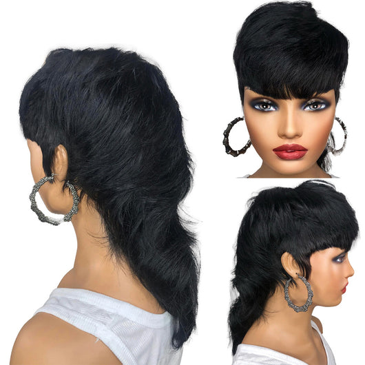 Peluca Completa de Cabello Humano con Flequillo - Confección a Máquina - Image 4
