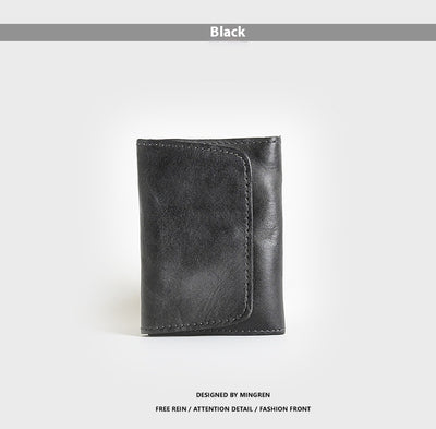 Billetera Corta de Cuero Vacuno Estilo Retro para Hombre - Image 22