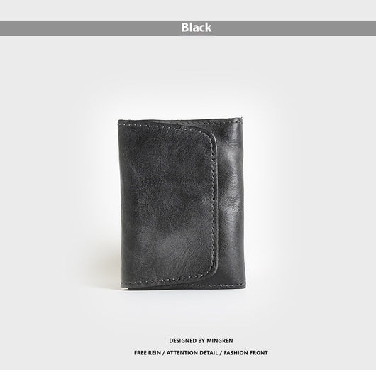 Billetera Corta de Cuero Vacuno Estilo Retro para Hombre - Image 22