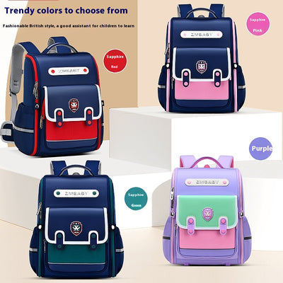 Mochila Escolar Sesame Baby Estilo Británico Grados 1-6 Ligera Niños y Niñas - Image 2
