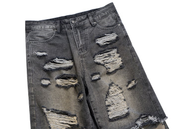 Jeans Rotos Pierna Ancha con Costuras de Camuflaje - Image 11