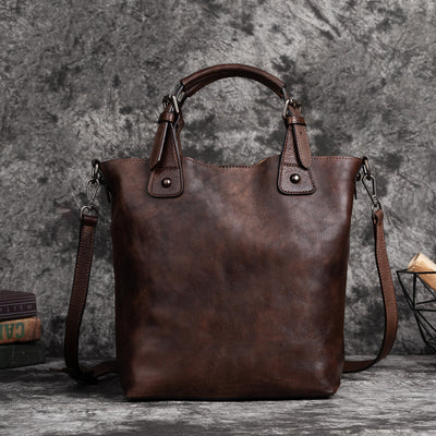 Bolso de Cuero Genuino Retro para Mujer - Estilo Vintage