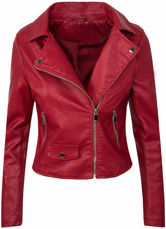 Chaqueta de Cuero PU Corta Ajustada con Cierre para Mujer - Abrigo Elegante Otoño Invierno - Image 7