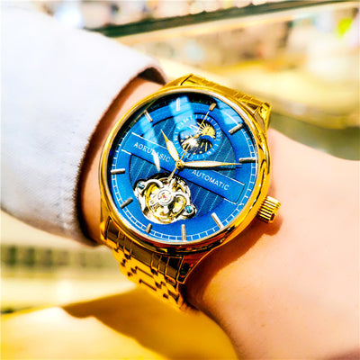Reloj Mecánico Esqueleto Luminoso Resistente al Agua para Hombre - Image 19