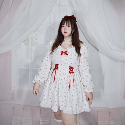 Vestido Largo de Cintura Alta con Mangas Largas y Estampado Floral Suave - Image 3