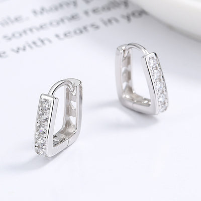 Aretes de Plata 925 Diseño Hueco U con Diamantes - Elegancia Minimalista - Image 2