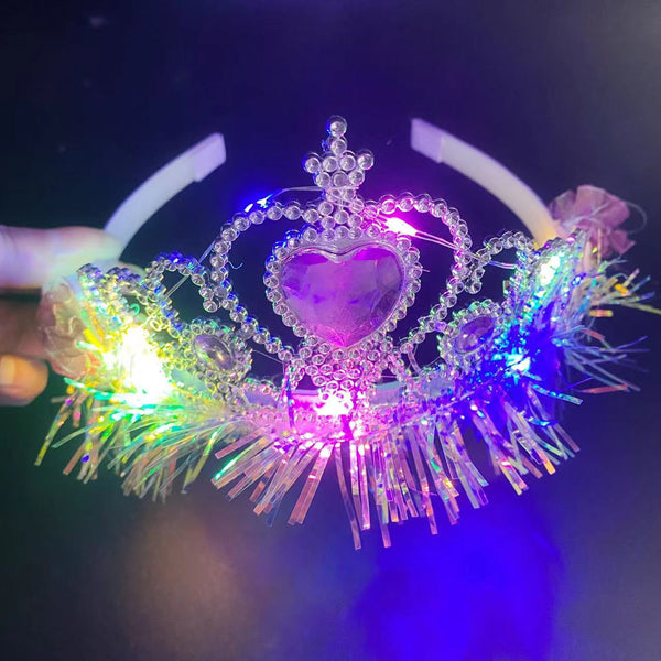 Diadema Princesa Dorada con Clip Dentado Deslizante para Niñas
