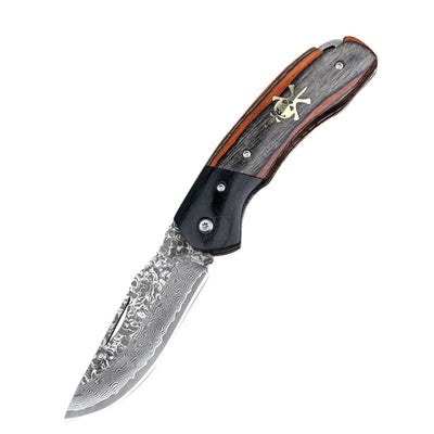 Cuchillo Plegable de Acero Damasco Portátil - Image 8