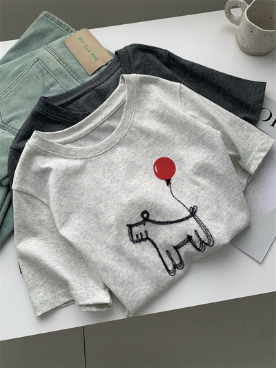 Camiseta Holgada para Mujer con Estampa de Cachorro Globo - Image 12