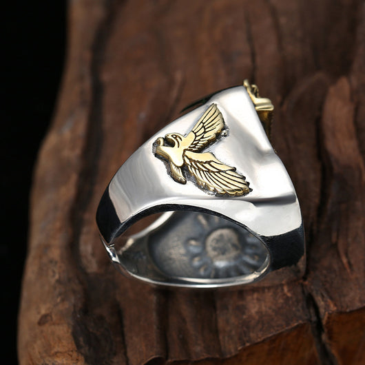 Anillo Águila Retro Punk con Alfabeto Ancho - Image 2