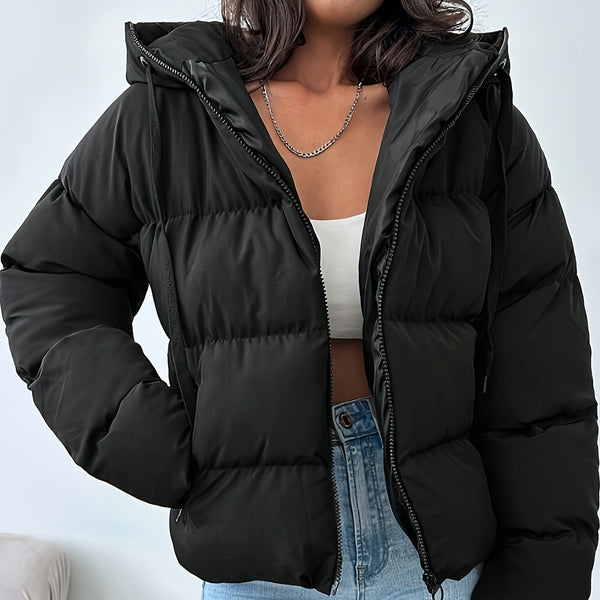 Chaqueta Puffer Oversized Coreana Gruesa con Capucha para Mujer