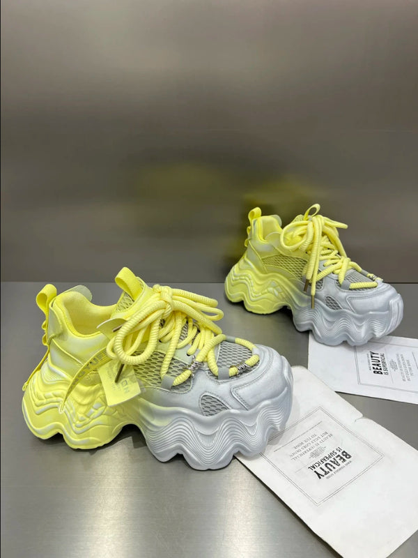 Tenis Casual para Mujer con Suela Gruesa y Malla Transpirable